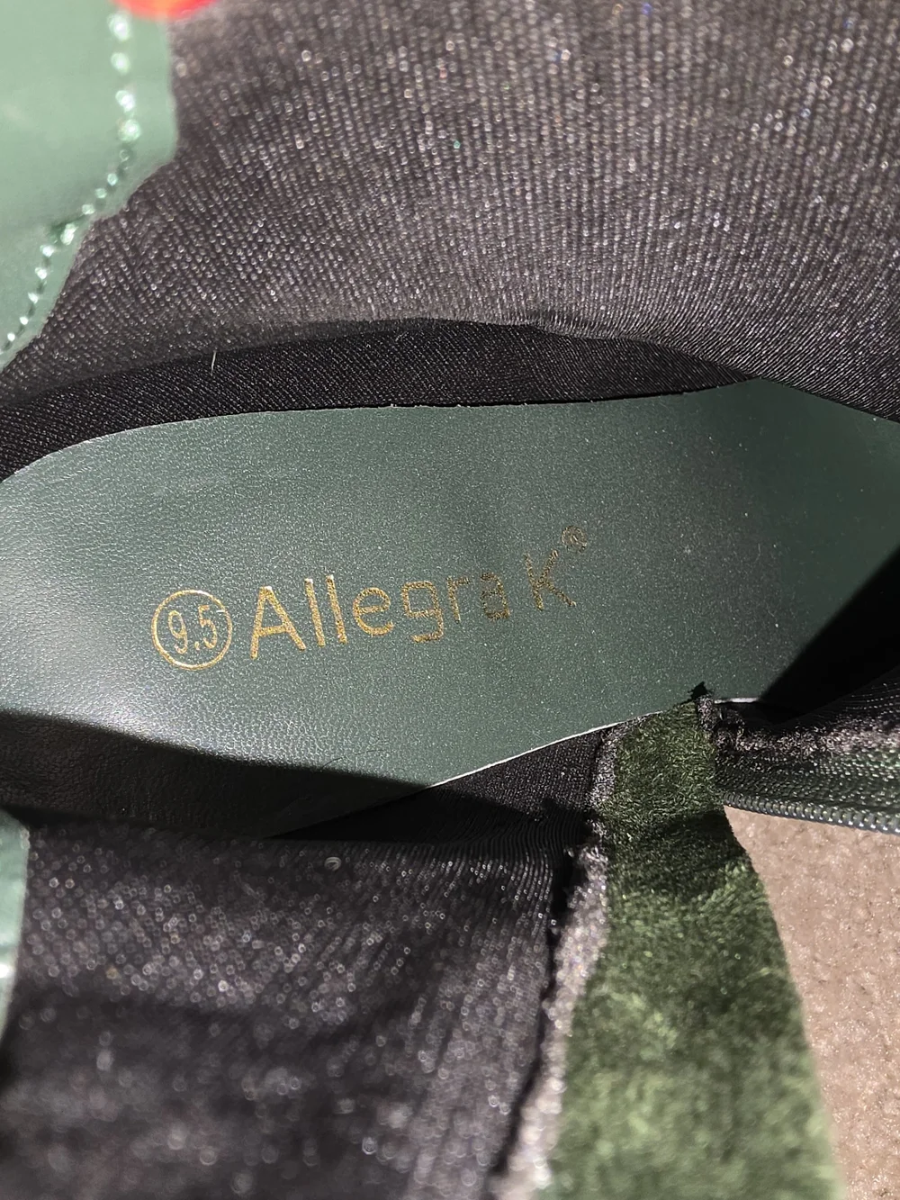 Allegra K Forest Green faux Suede Ankle Bootie with Back Bow. Sz 10